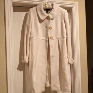 Beautiful  Via Wool Pea Coat Size 10 Cream